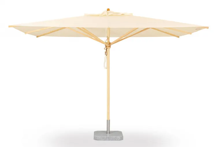 Sonnenschirm Weishupl Klassik Schirm mit Knick quadartisch Holz Acryl GEDECKT